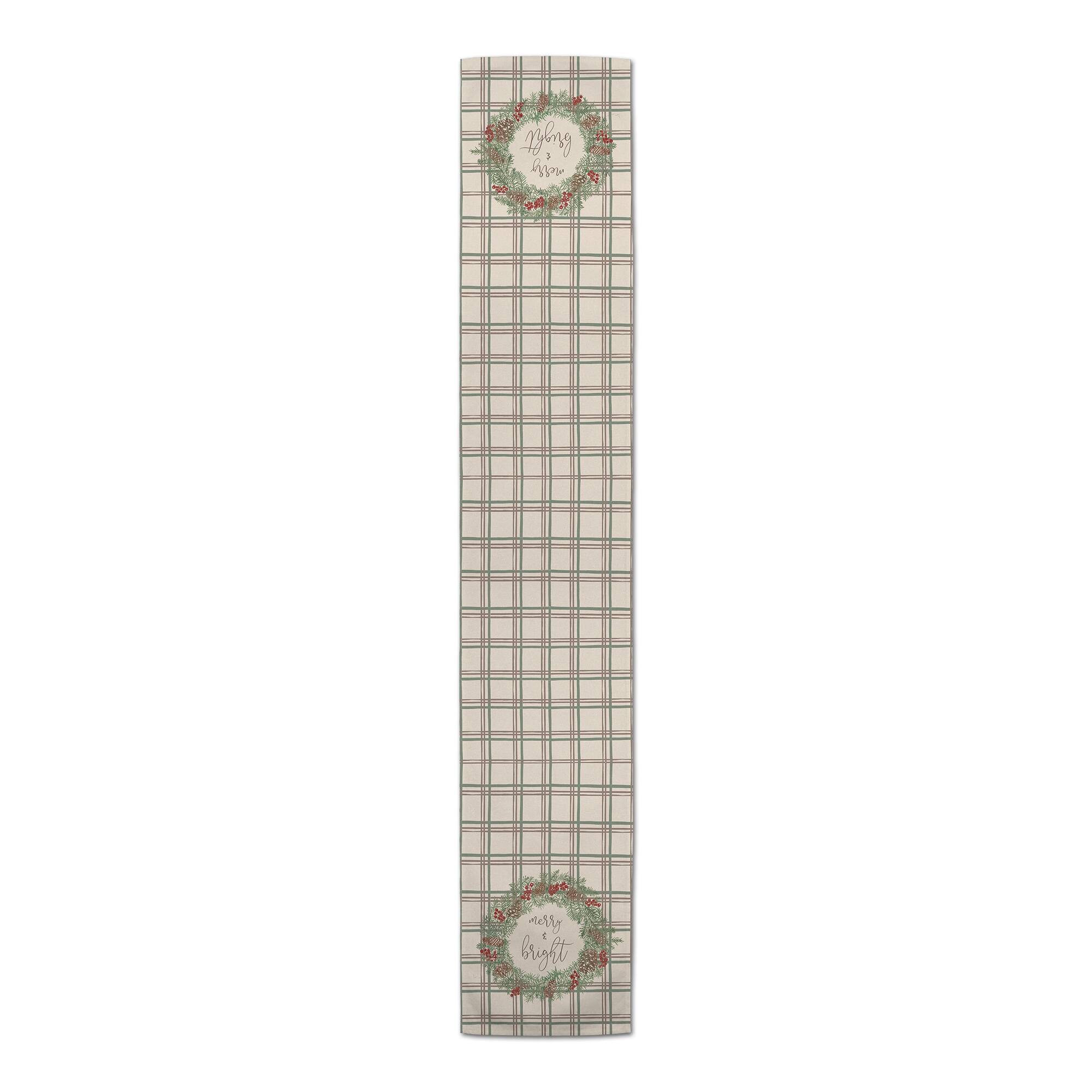 72" Merry & Bright Plaid Cotton Twill Runner